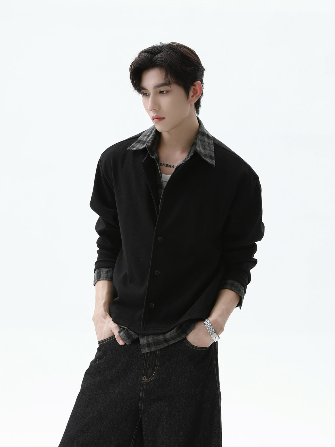 BNB Perfect Check Layered Shirt Jacket (2color)