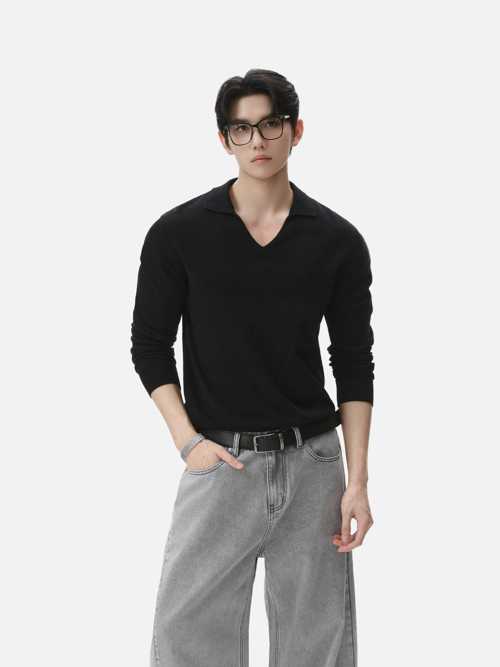 BNB Seamless V-Polo Sweater (4colors)