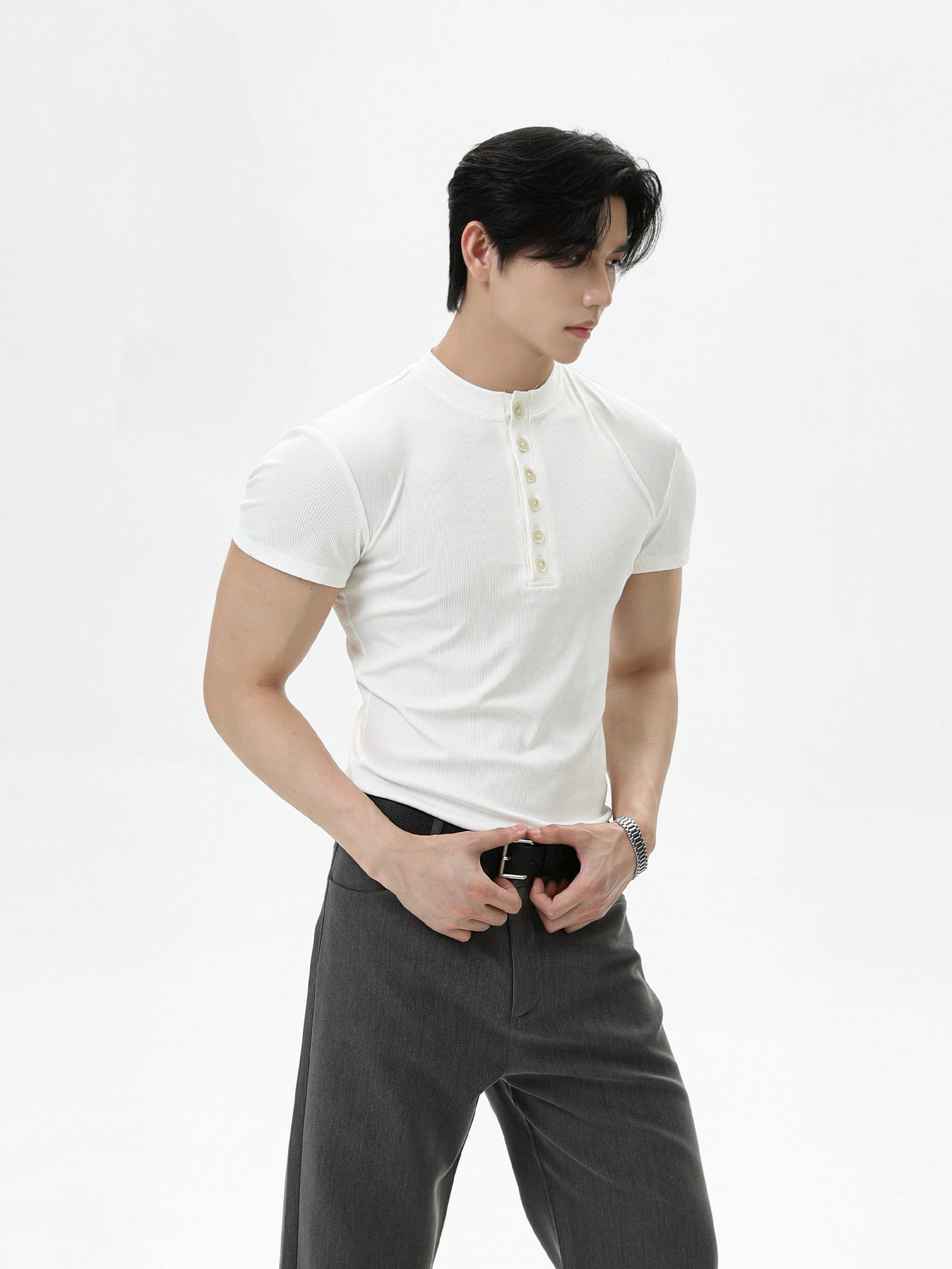BNB Perfect Smooth Henleyneck Knit (3color)