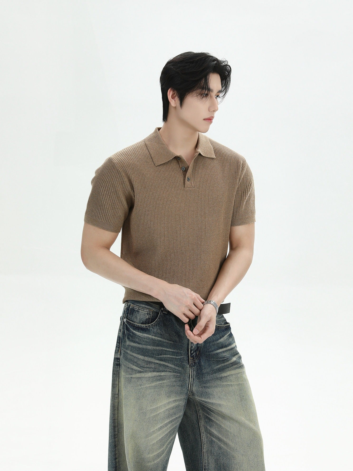 BNB Perfect Rib Half Polo Knit (2color)