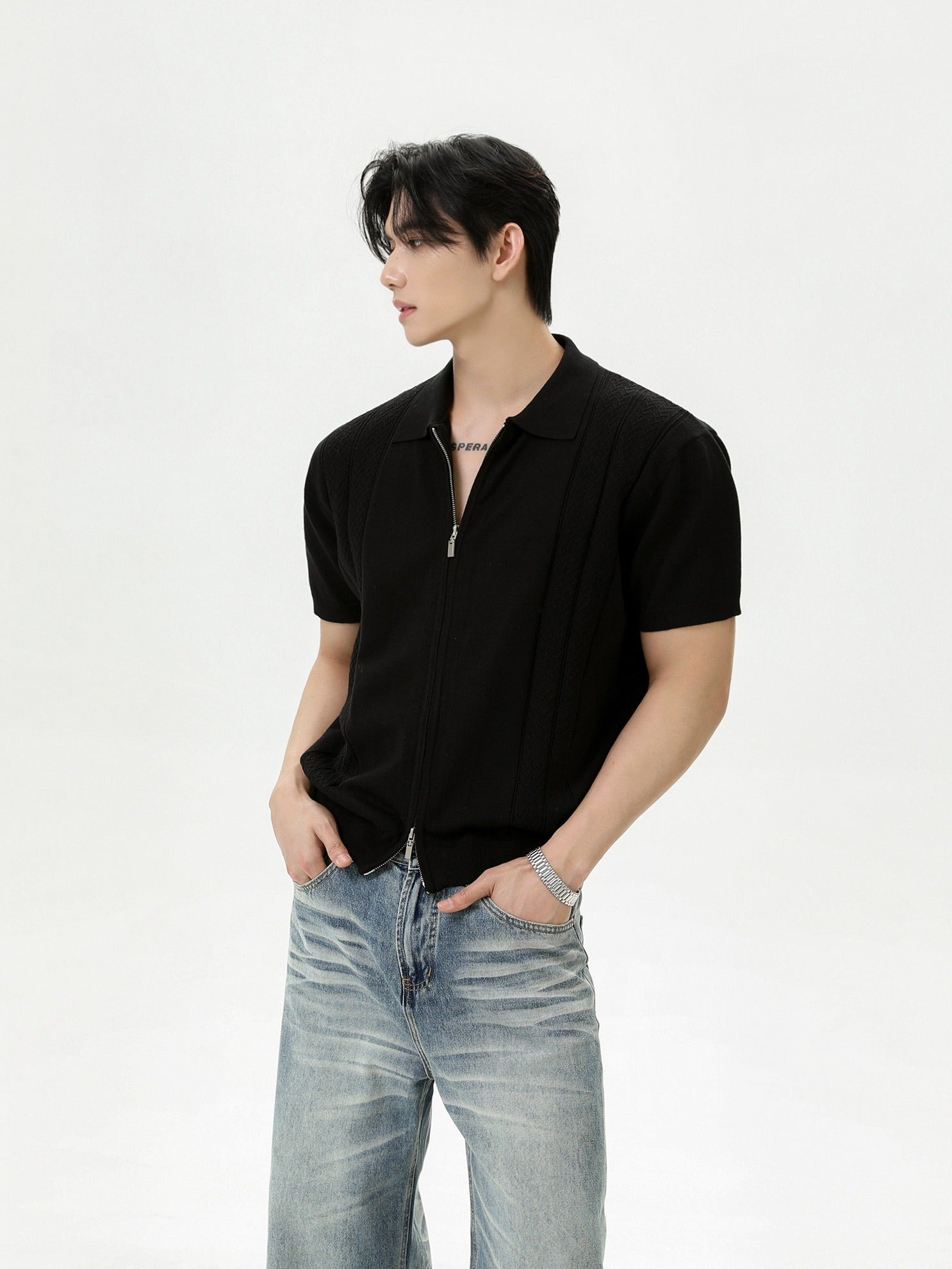 BNB Perfect Double Zip Polo Knit (3color)