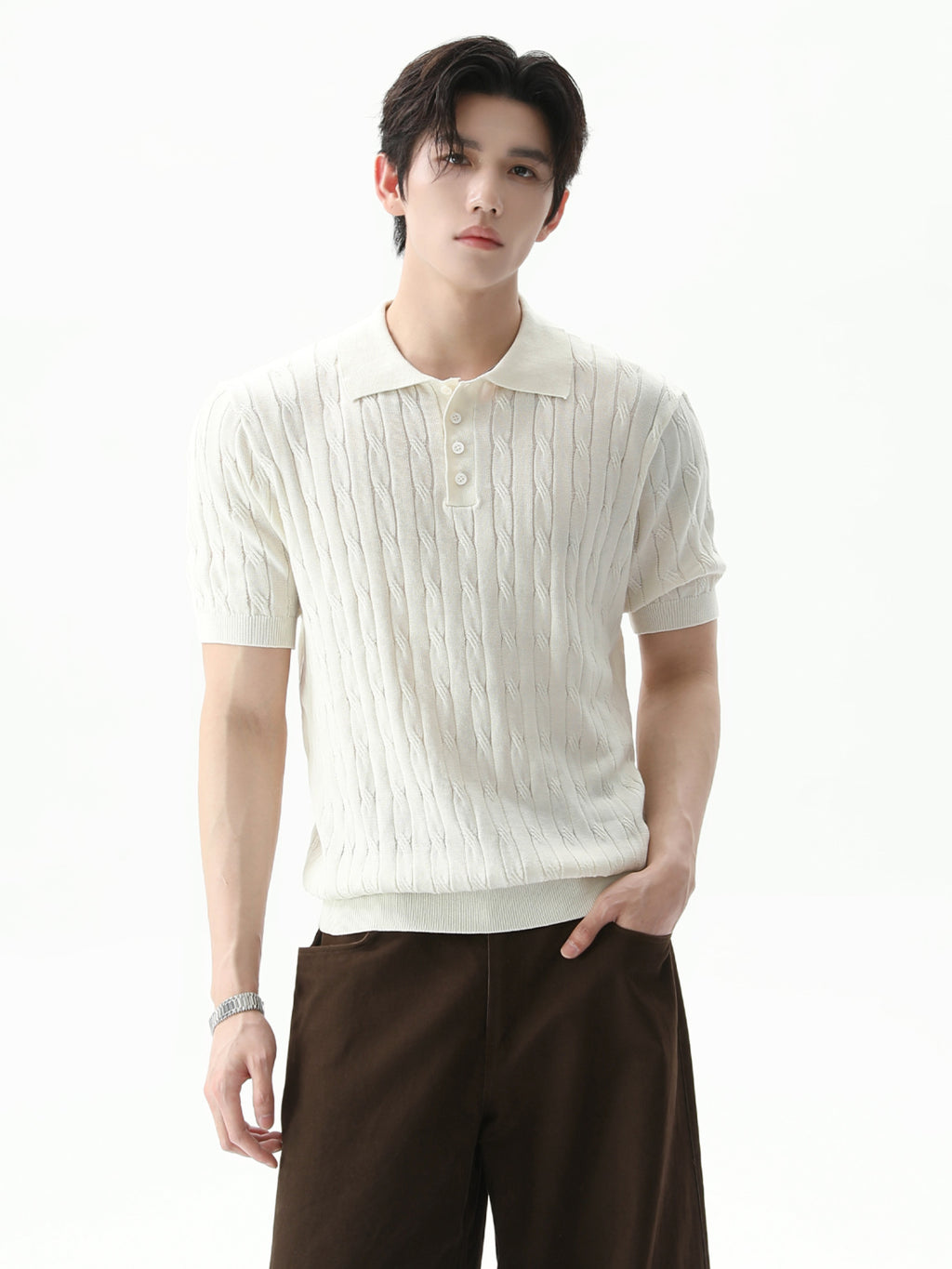 BNB Perfect Cable Knit Polo