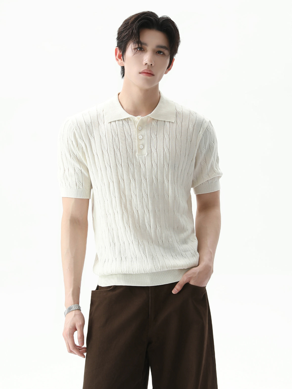 BNB Perfect Cable Knit Polo