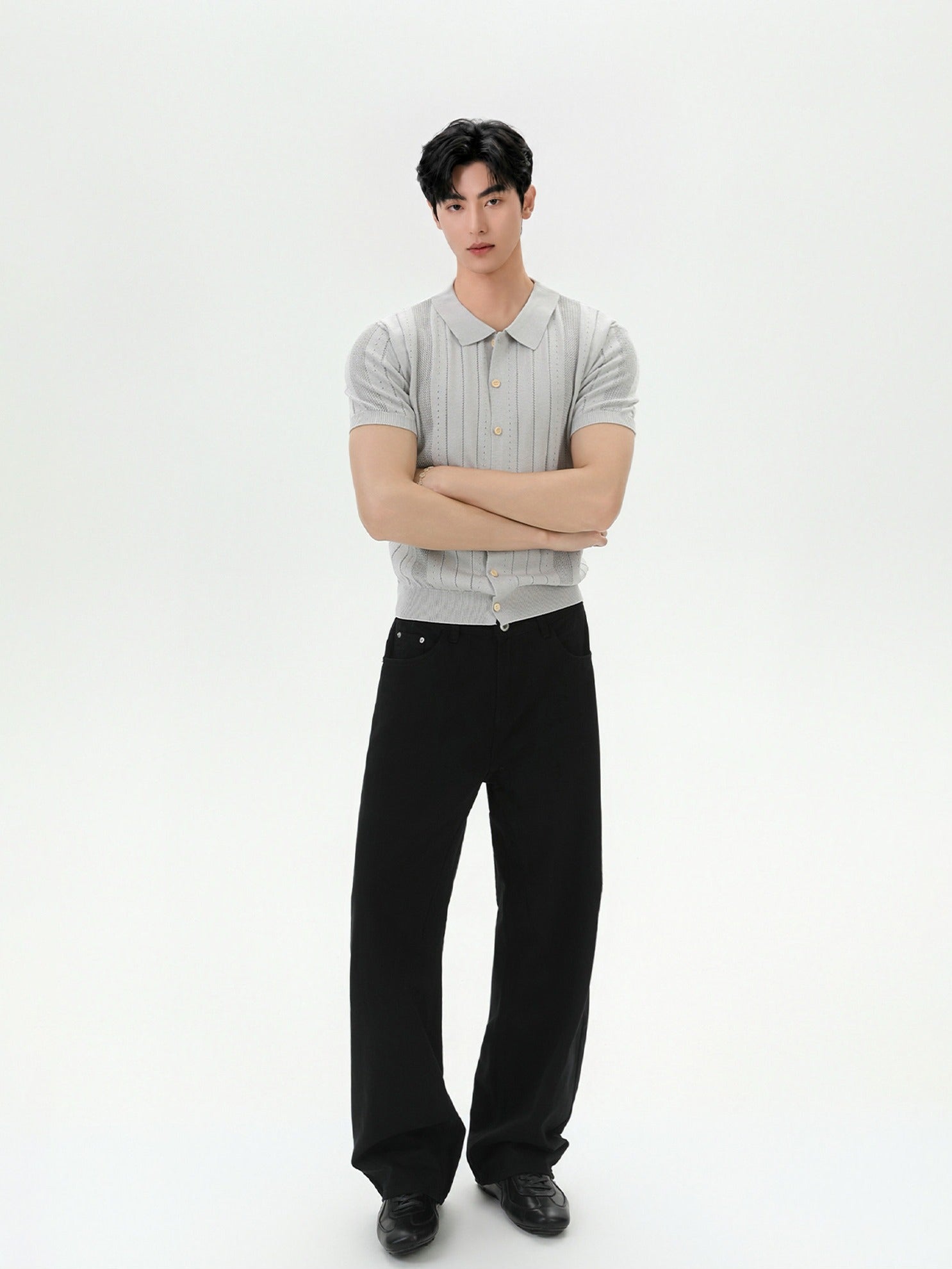 BNB Vertical Ribbed Knit Polo (3color)