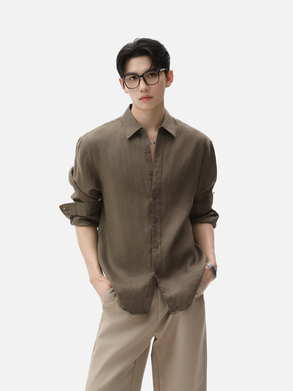 BNB Textured Dew-Linen Overshirt (5colors)