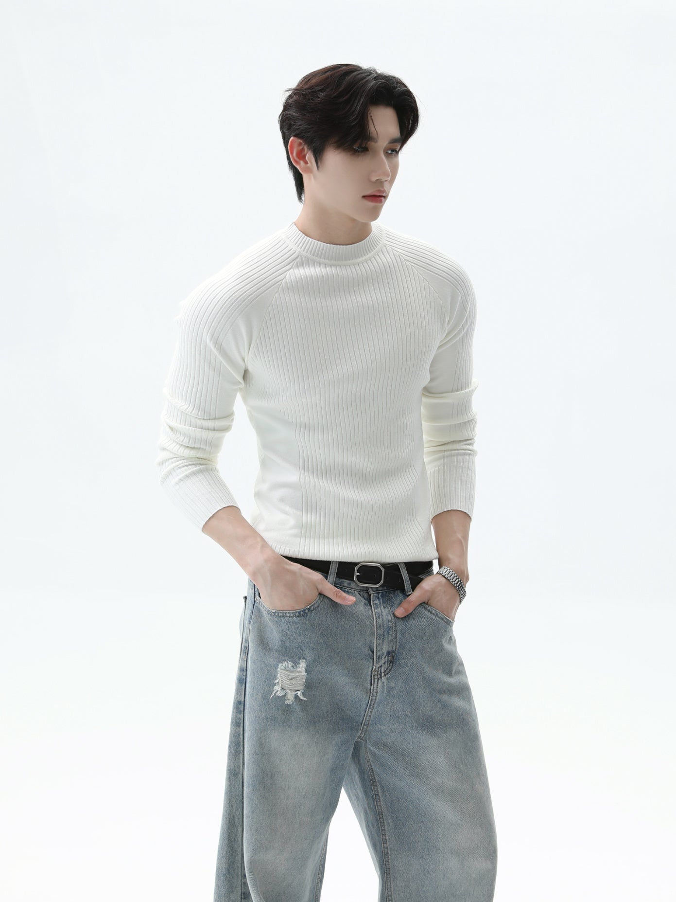 BNB Perfect Essential Rib Mock Knit (4color)