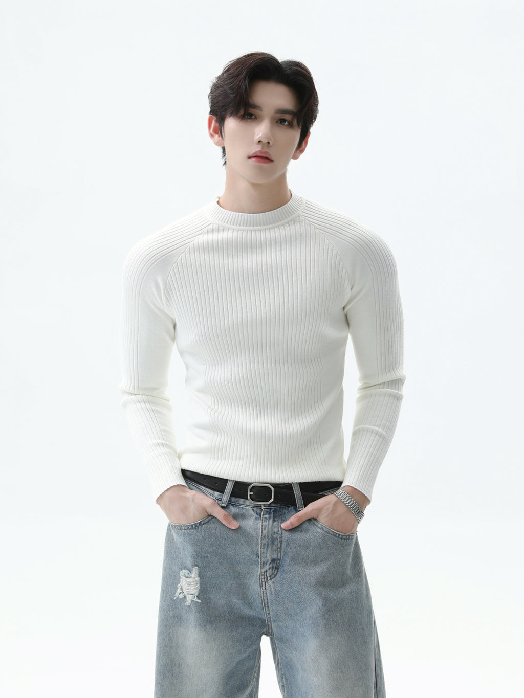 BNB Perfect Essential Rib Mock Knit (4color)