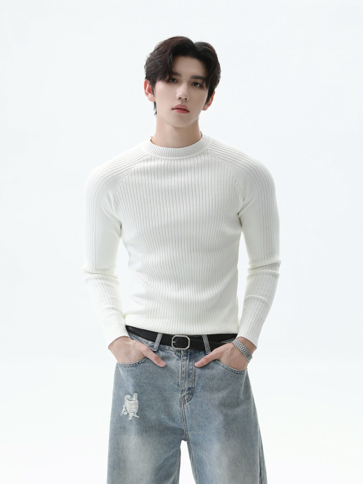 BNB Perfect Essential Rib Mock Knit (4color)