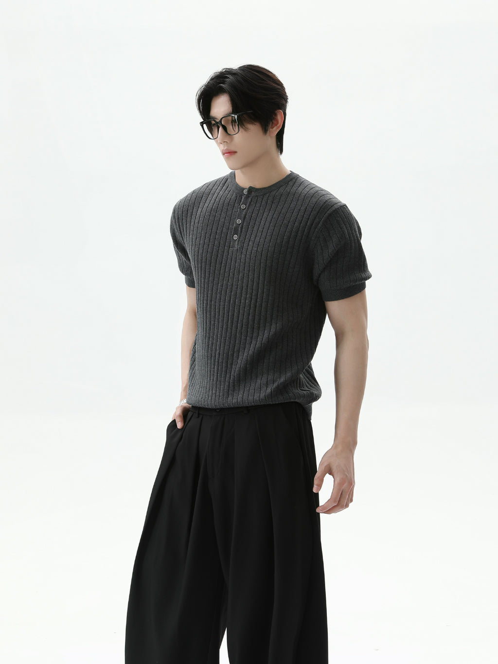 BNB Perfect Rib Knit Henley (2color)