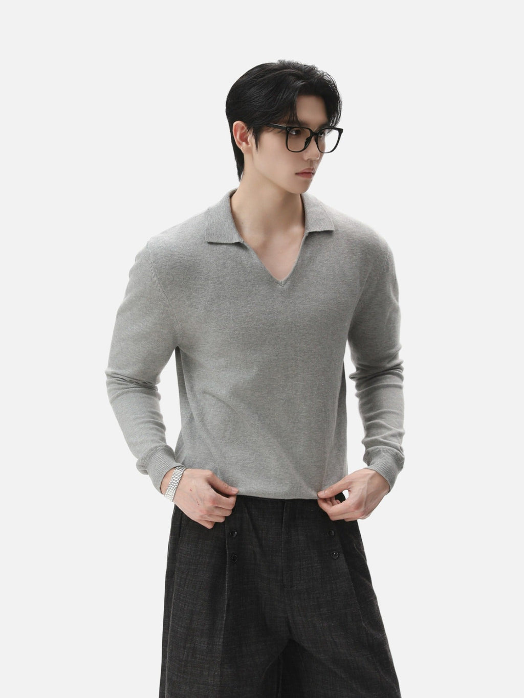 BNB Seamless V-Polo Sweater (4colors)