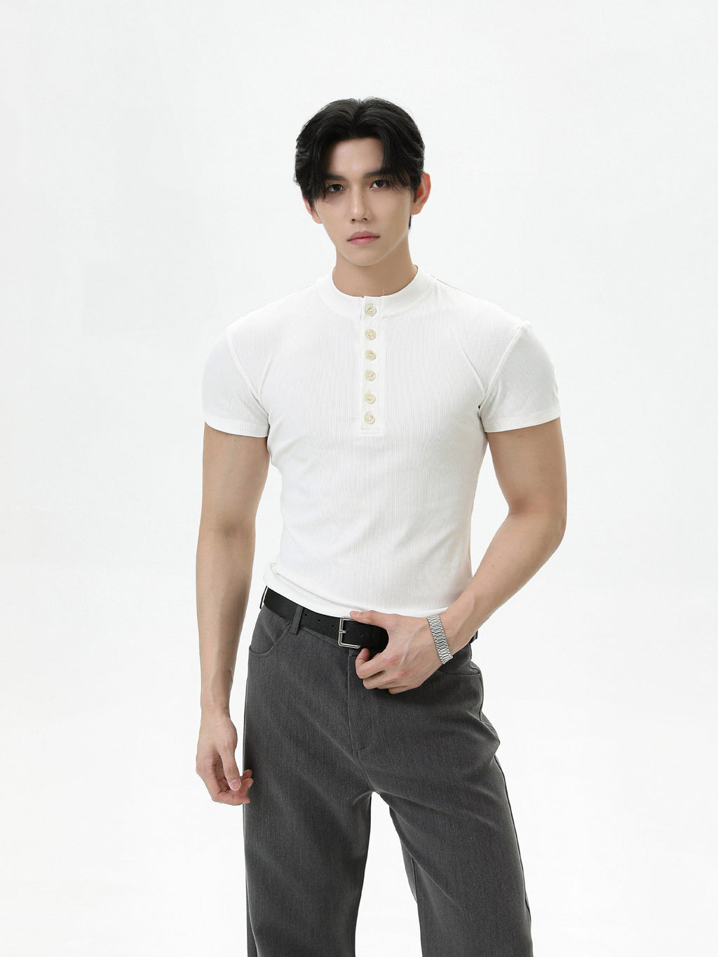 BNB Perfect Smooth Henleyneck Knit (3color)
