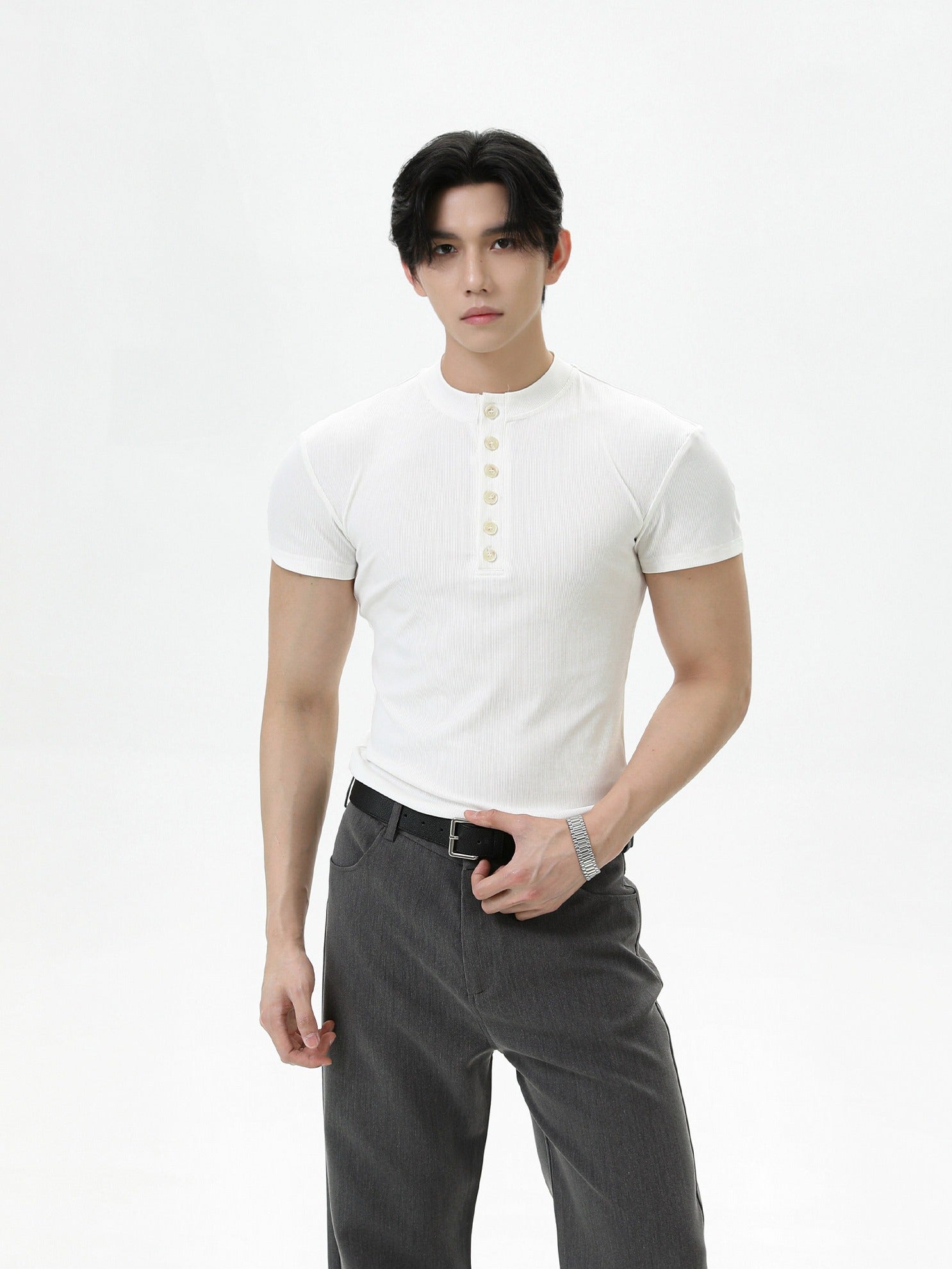 BNB Perfect Smooth Henleyneck Knit (3color)