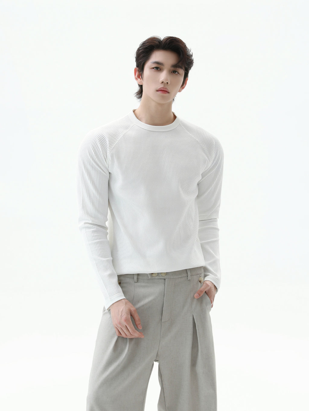BNB Perfect Waffle Thermal Long Tee (2color)