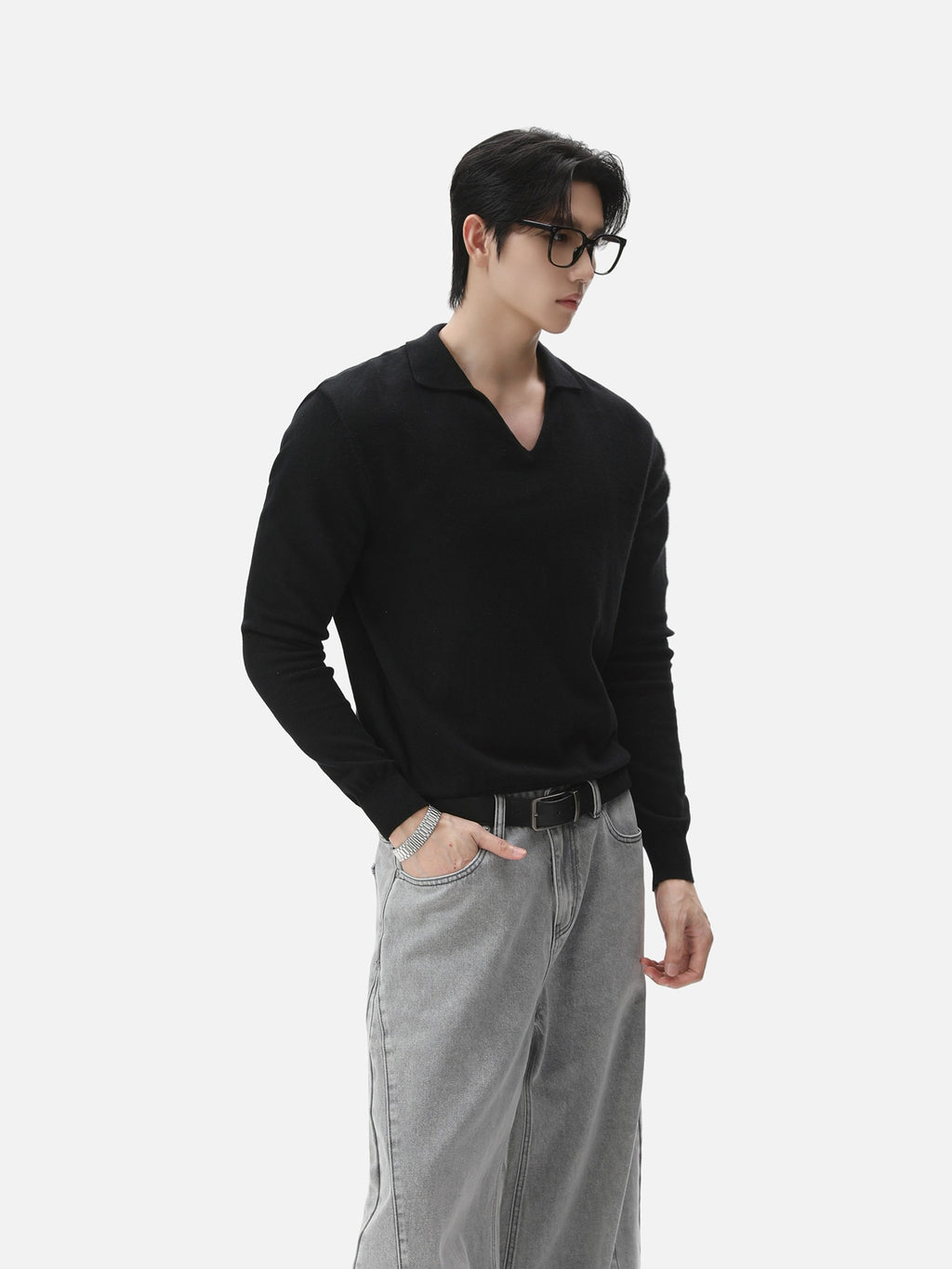 BNB Seamless V-Polo Sweater (4colors)