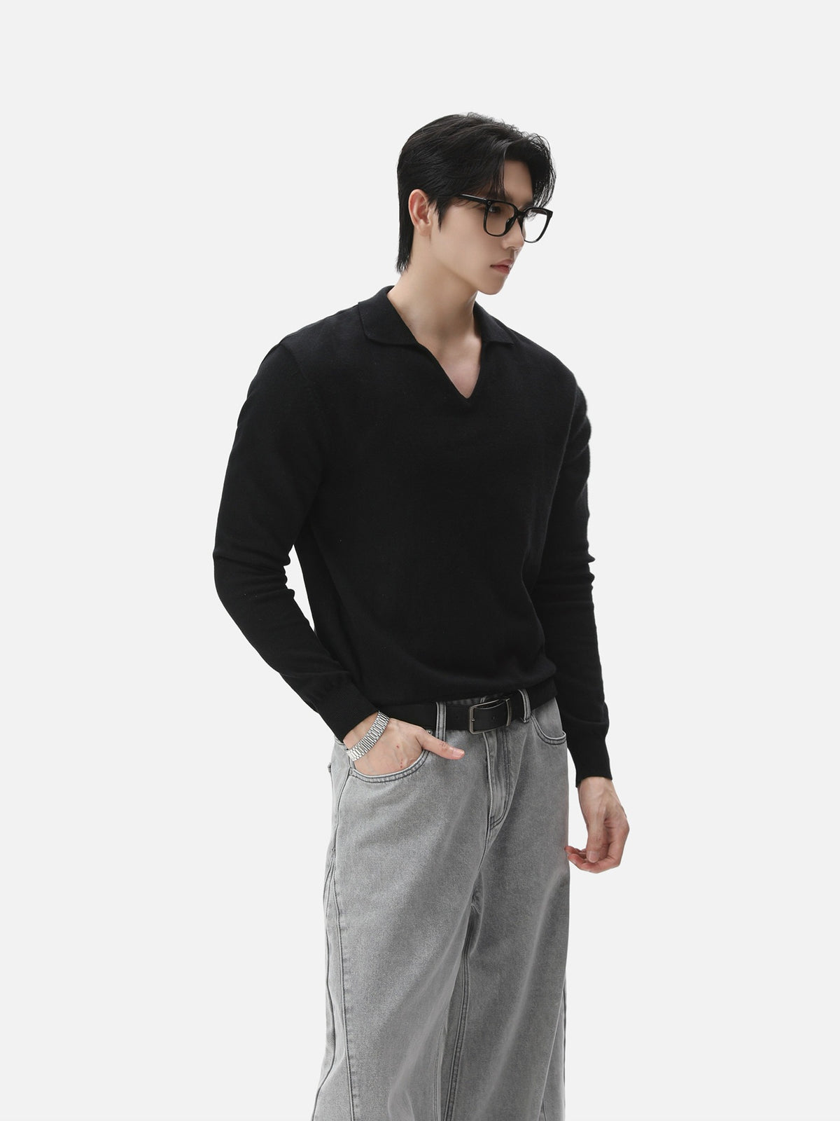 BNB Seamless V-Polo Sweater (4colors)