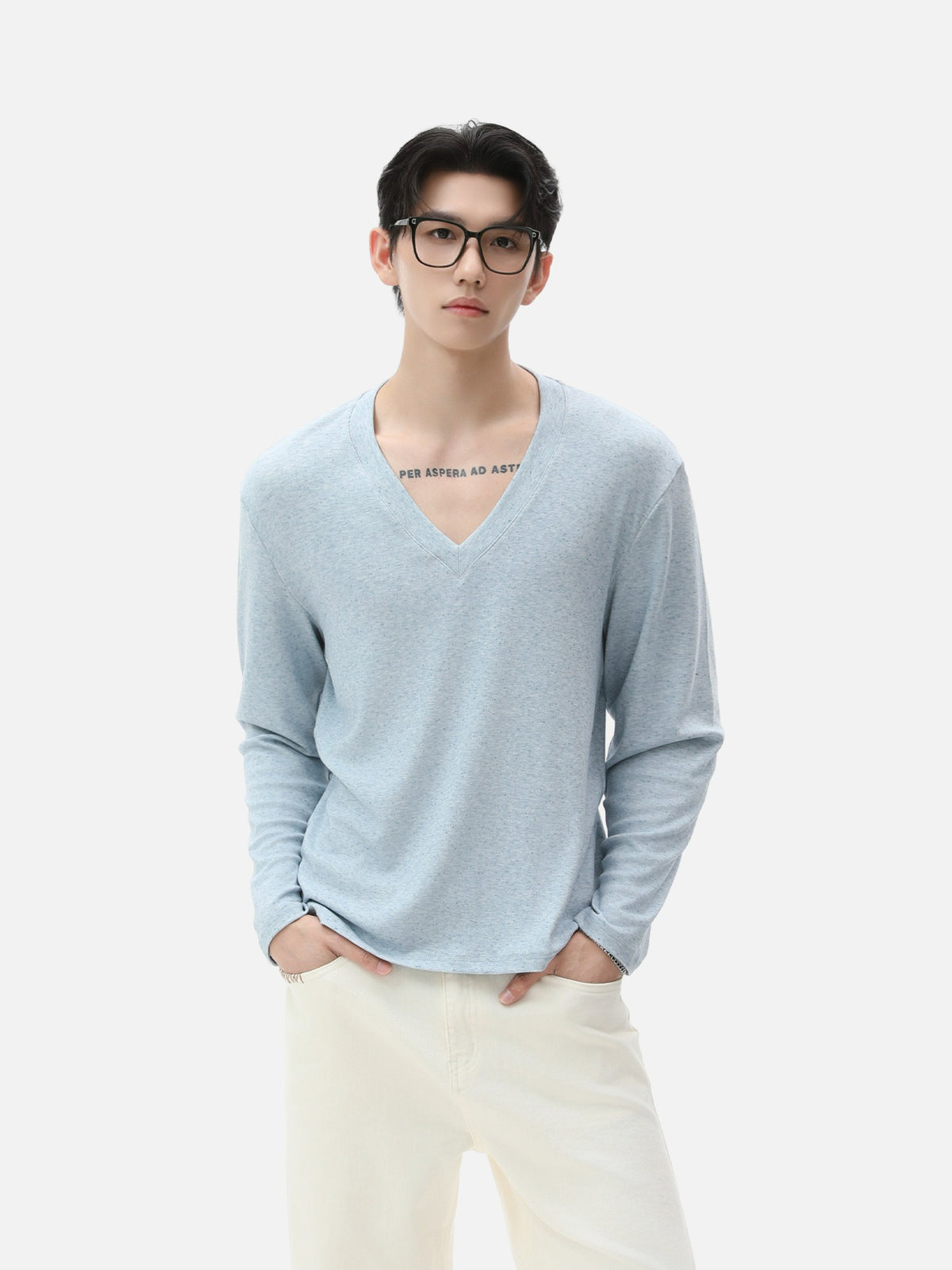 BNB Sculpt Heather V-Neck Tee (3colors)