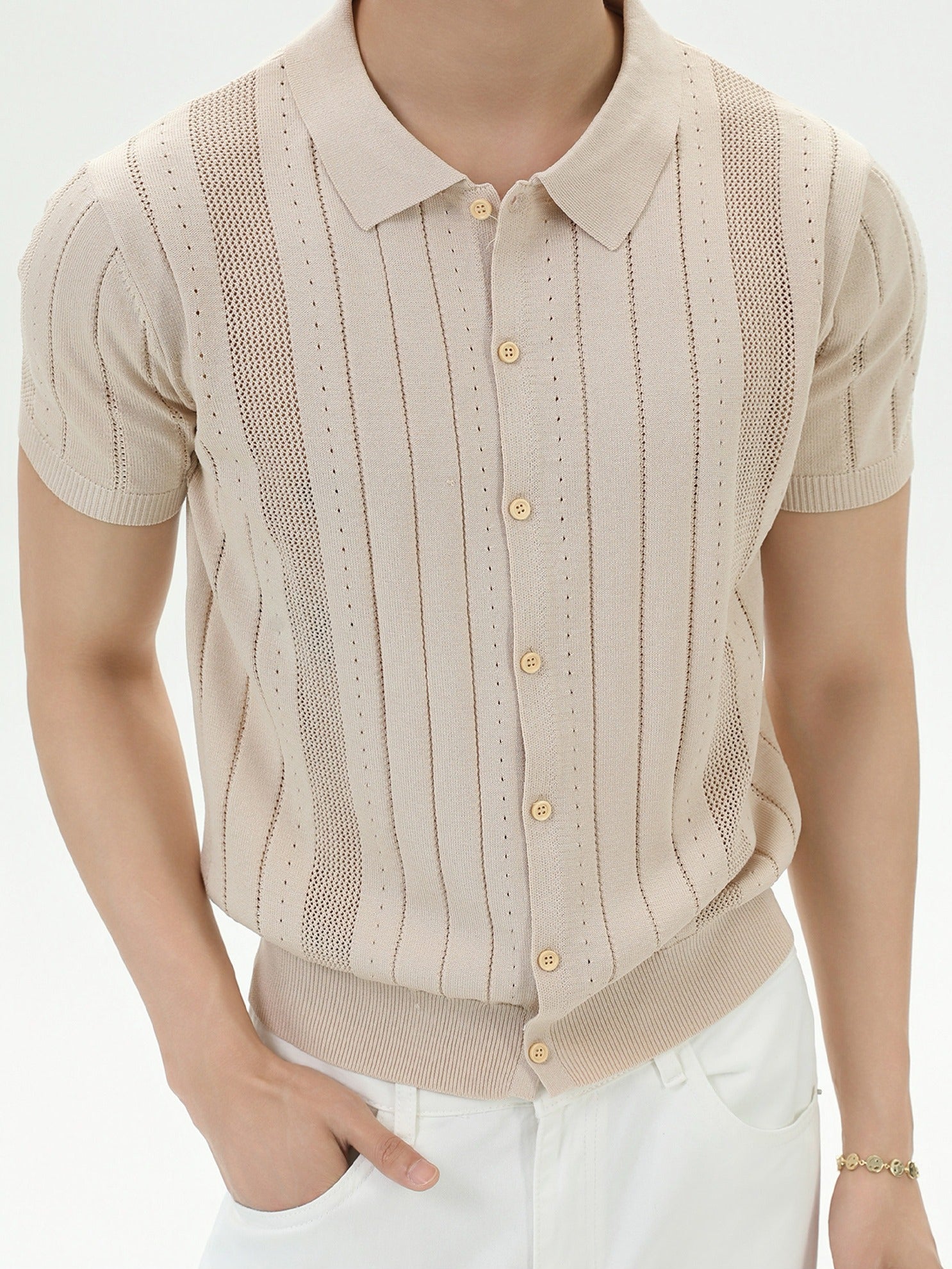 BNB Vertical Ribbed Knit Polo (3color)