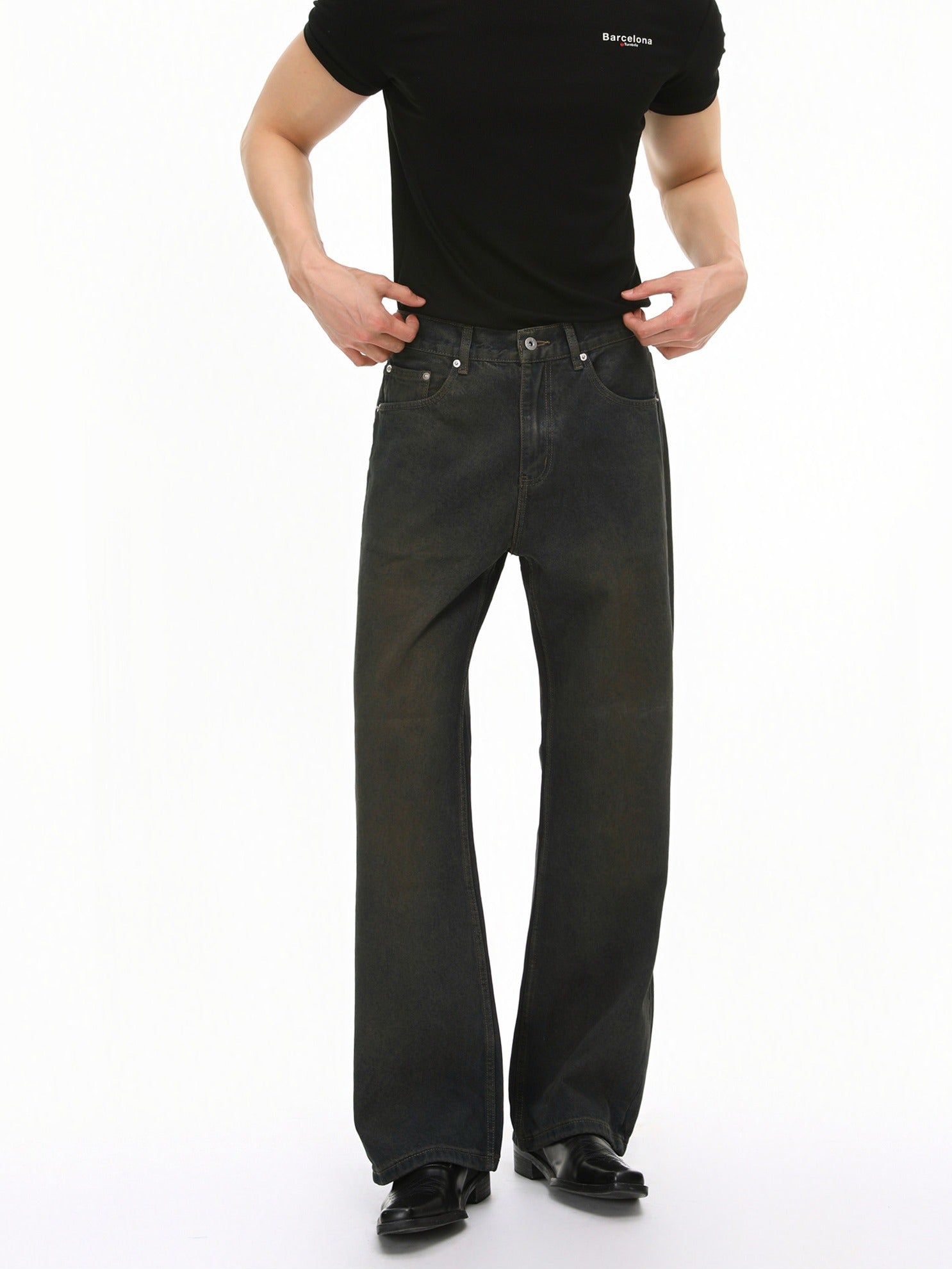 BNB Washed Straight Denim Pants