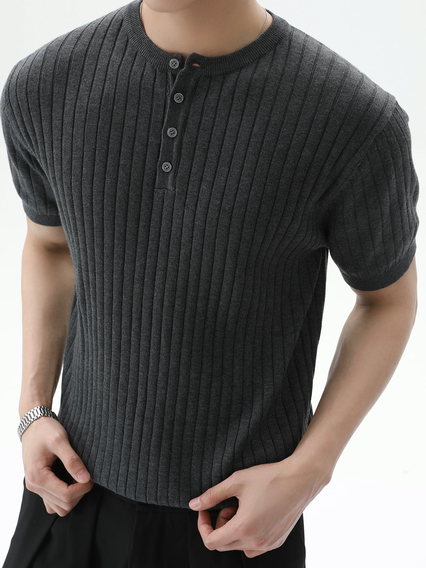 BNB Perfect Rib Knit Henley (2color)