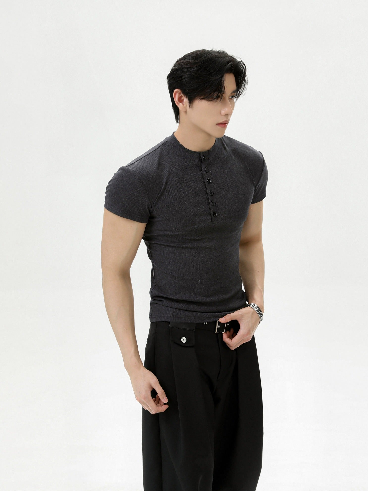 BNB Perfect Smooth Henleyneck Knit (3color)