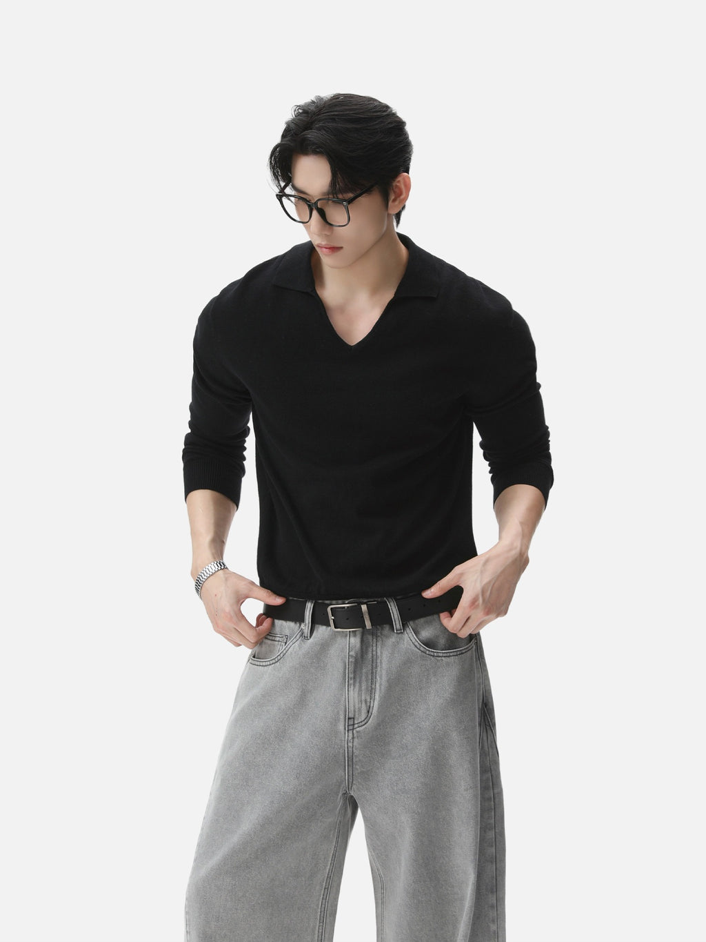BNB Seamless V-Polo Sweater (4colors)