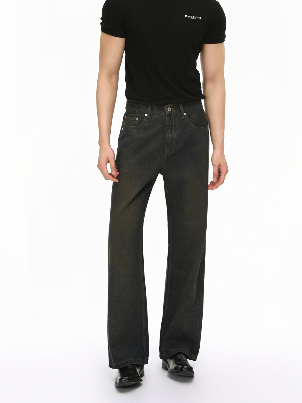 BNB Washed Straight Denim Pants