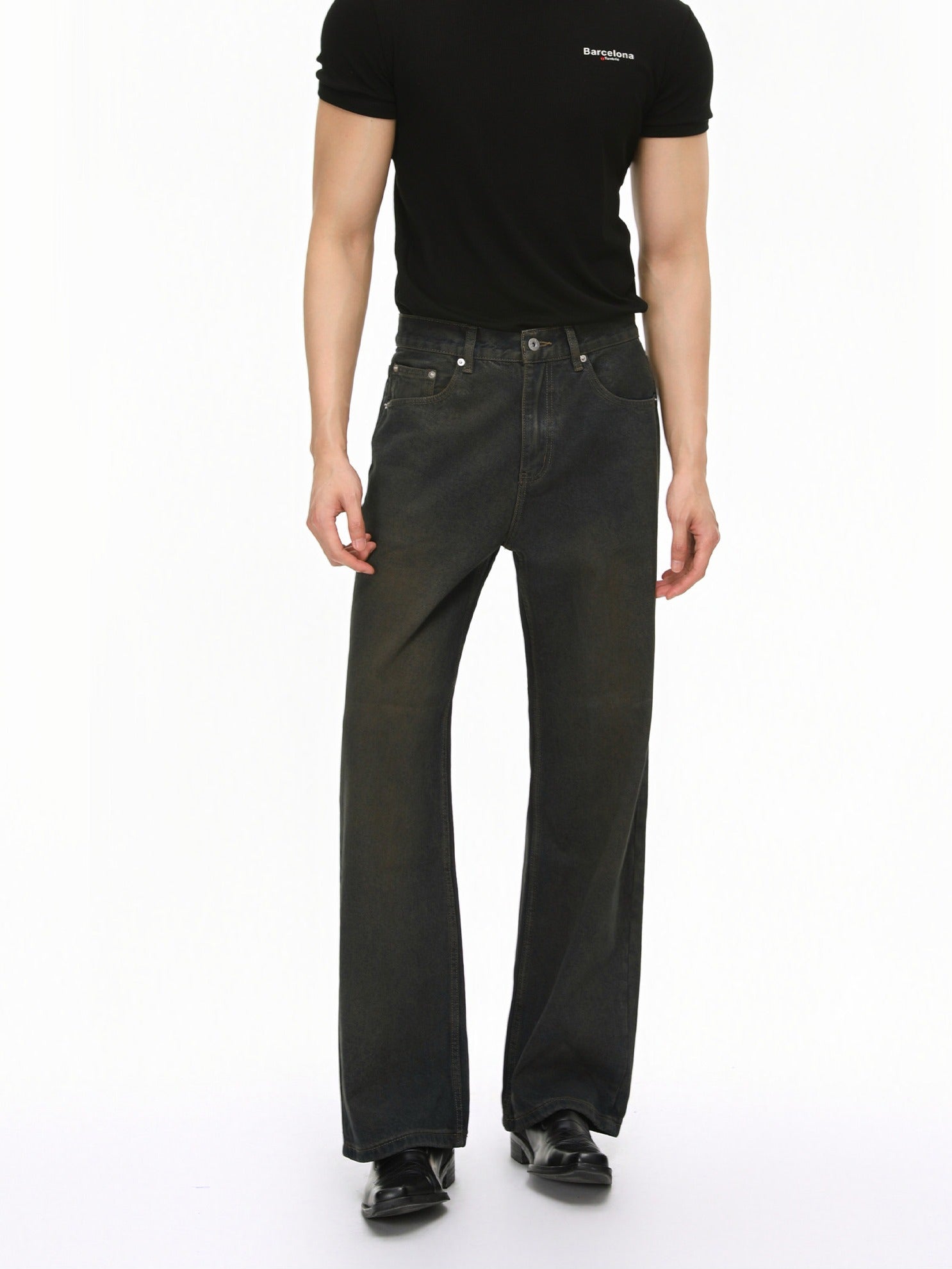BNB Washed Straight Denim Pants