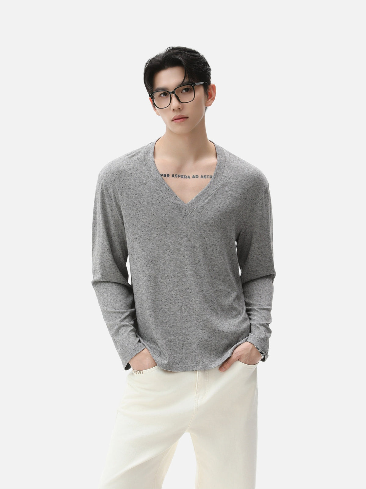 BNB Sculpt Heather V-Neck Tee (3colors)