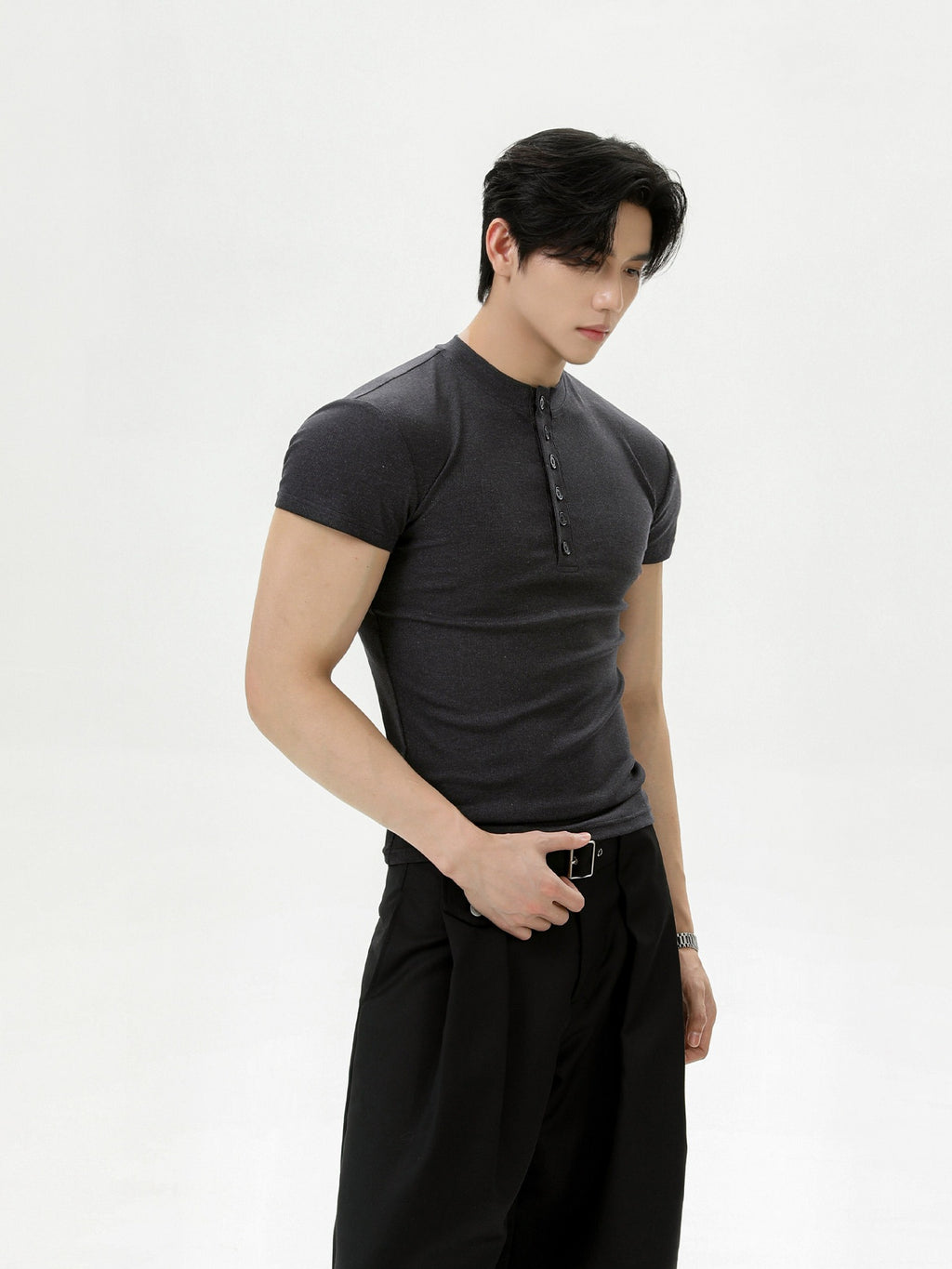 BNB Perfect Smooth Henleyneck Knit (3color)