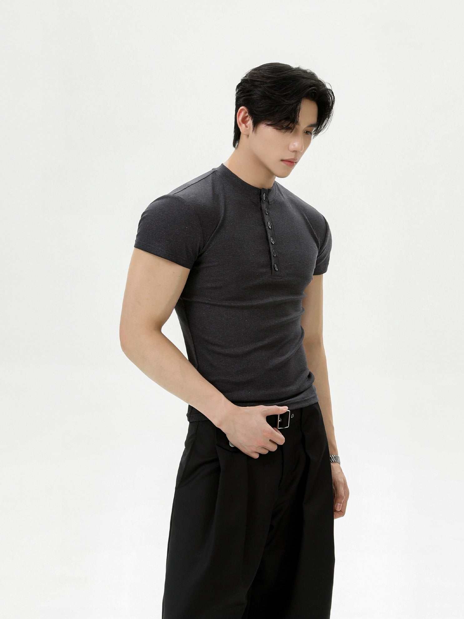BNB Perfect Smooth Henleyneck Knit (3color)