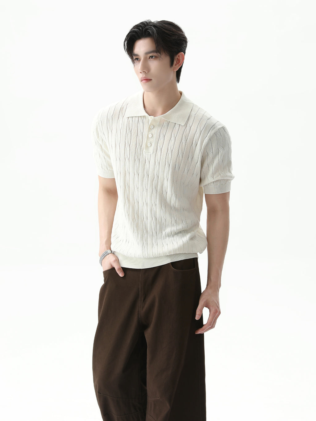 BNB Perfect Cable Knit Polo