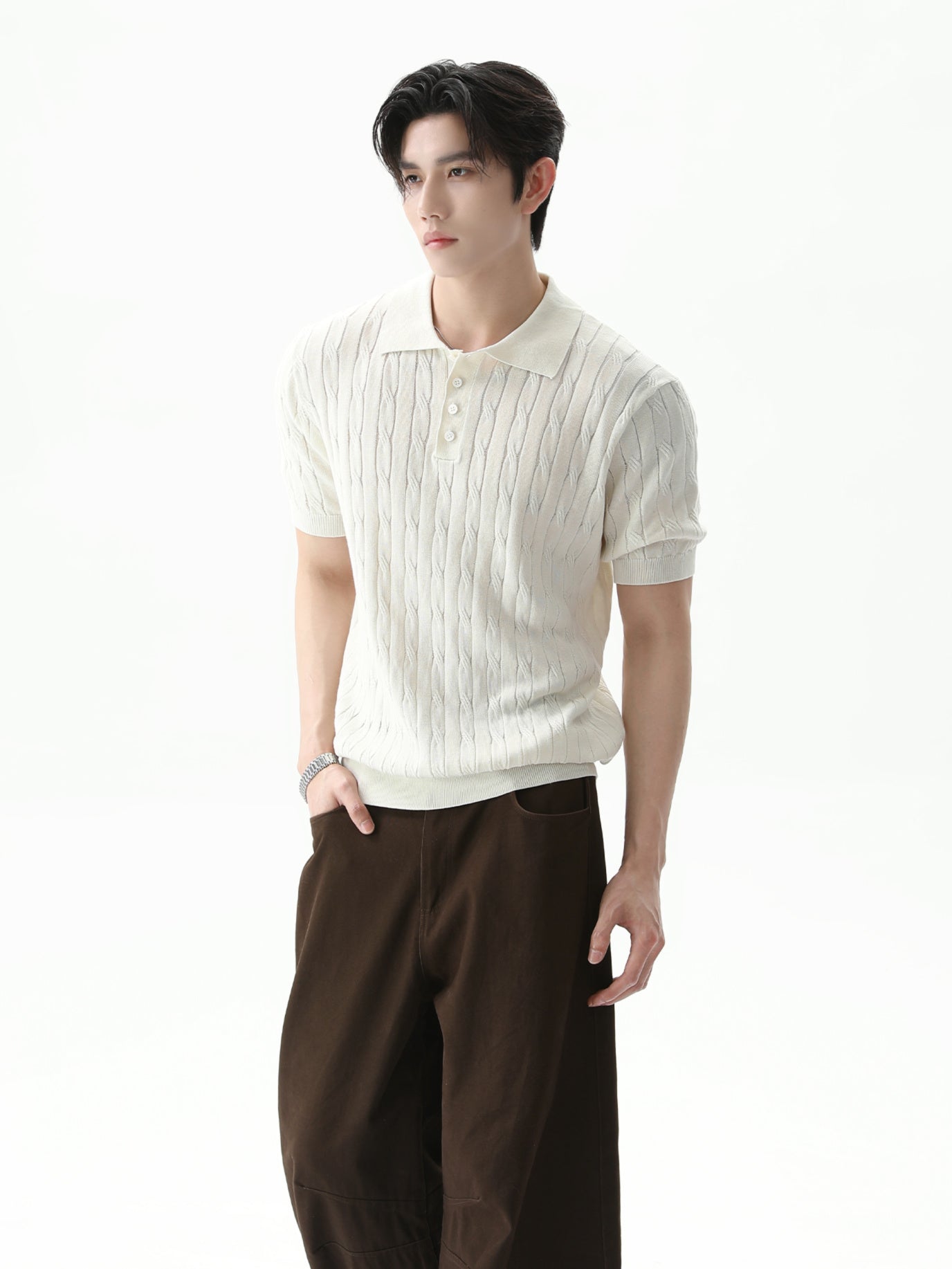 BNB Perfect Cable Knit Polo