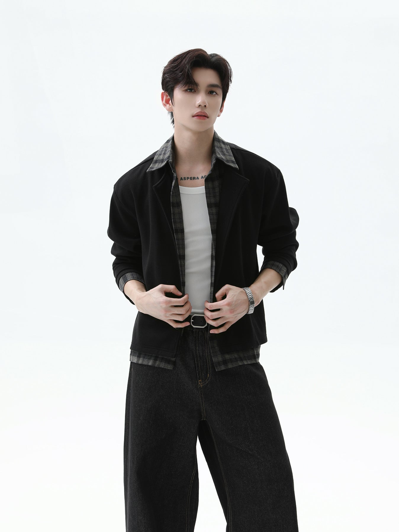 BNB Perfect Check Layered Shirt Jacket (2color)