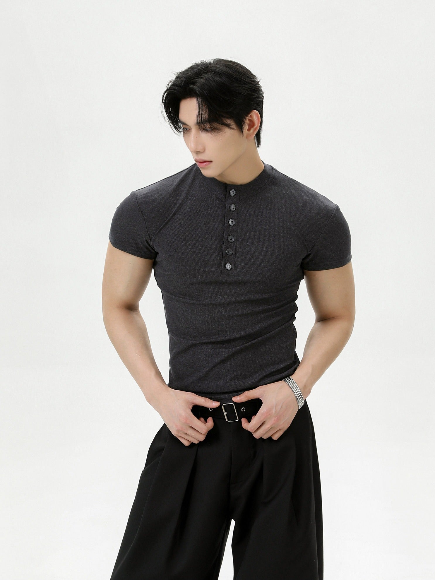BNB Perfect Smooth Henleyneck Knit (3color)