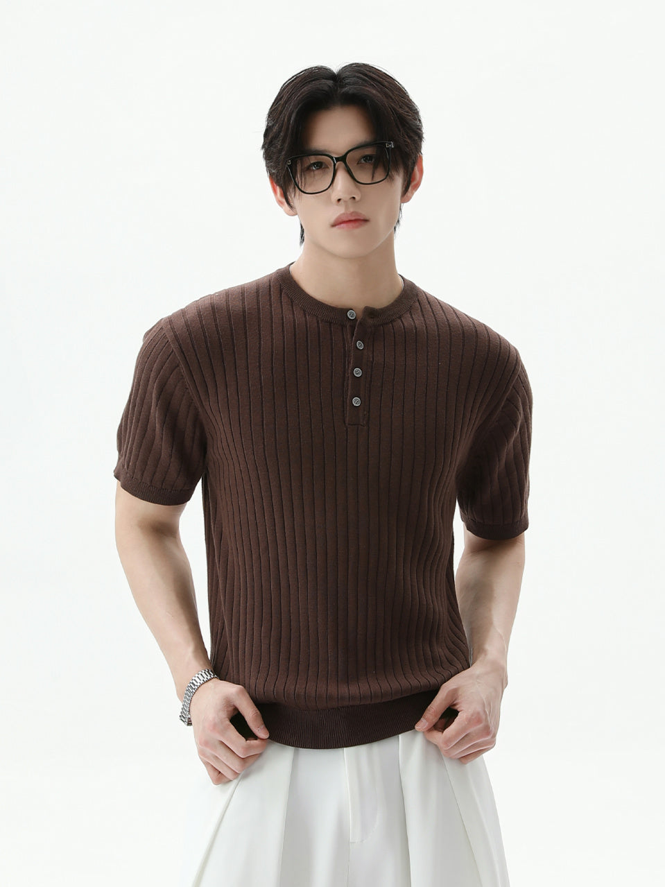 BNB Perfect Rib Knit Henley (2color)