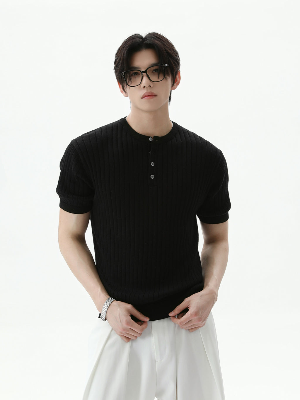 BNB Perfect Rib Knit Henley (2color)