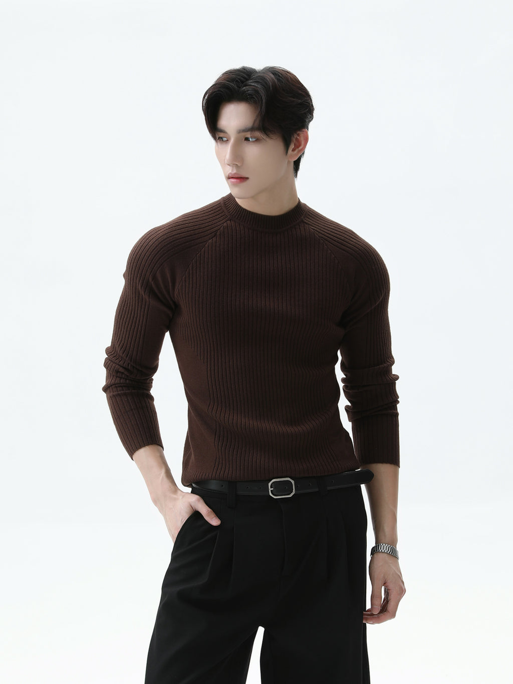 BNB Perfect Essential Rib Mock Knit (4color)
