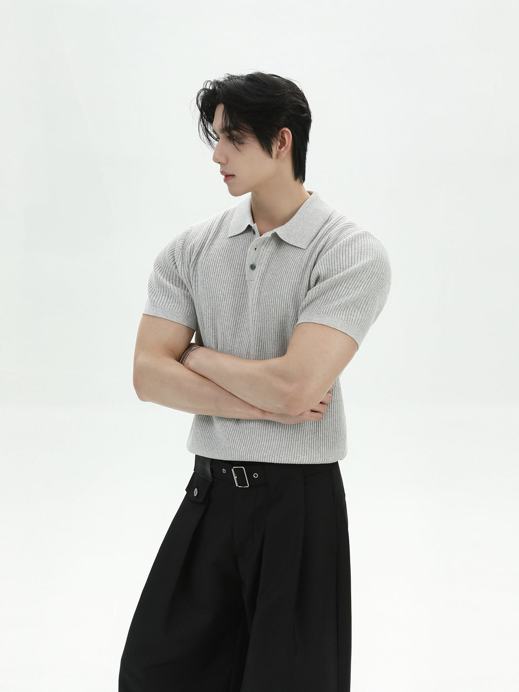 BNB Perfect Rib Half Polo Knit (2color)