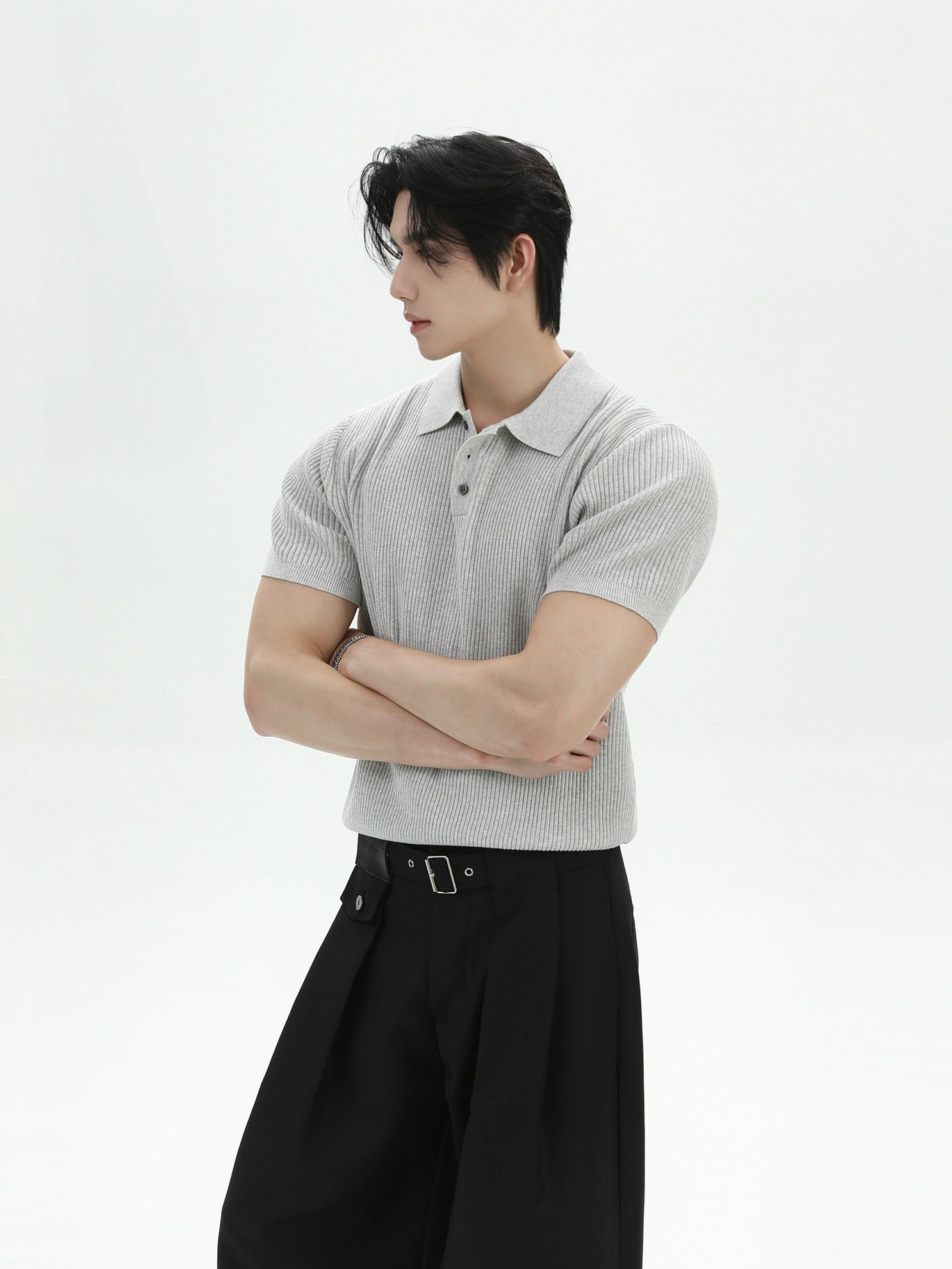 BNB Perfect Rib Half Polo Knit (2color)