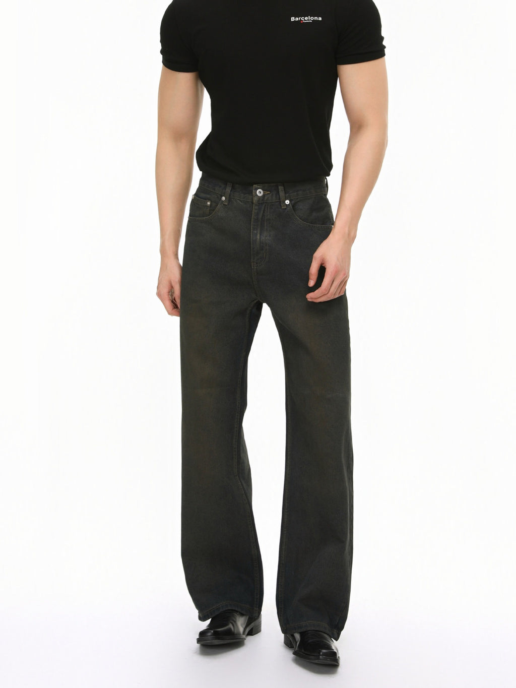 BNB Washed Straight Denim Pants